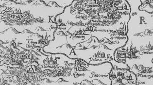 Koloveč na historické mapě z r. 1666